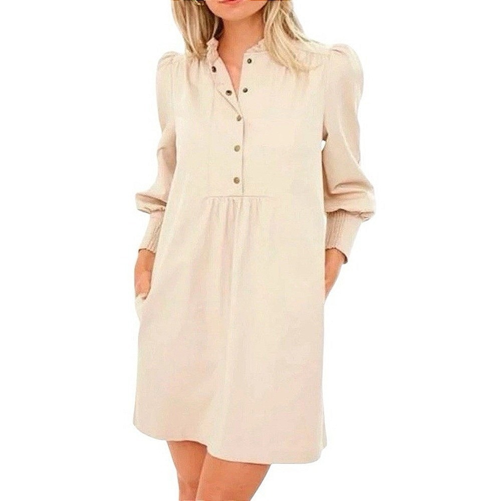 Tuckernuck Cream Button-Front Mini Dress